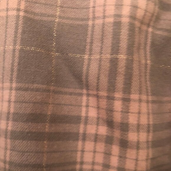 Current/Elliott Prep School Fray Button Up pink/gray plaid sz 0 - Picture 4 of 11